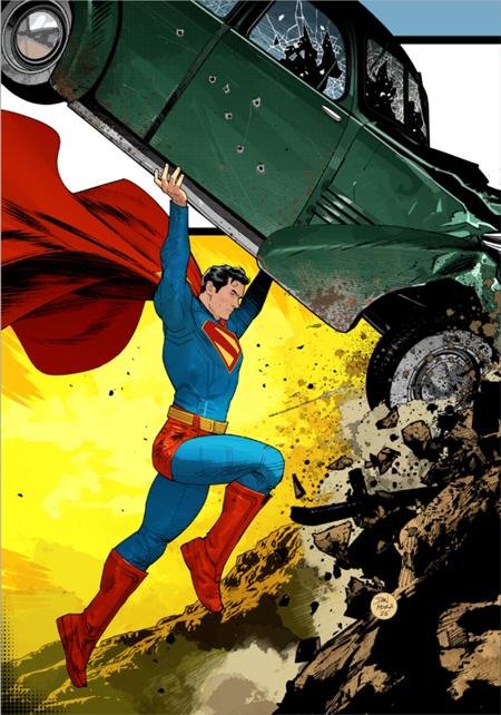 SUPERMAN DAY 2025 - ACTION COMICS #1 GOLDEN AGE SIZED FACSIMILE EDITION CVR B DAN MORA HOMAGE CARD STOCK VAR