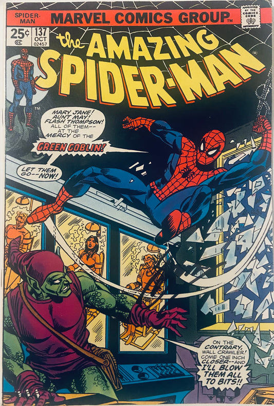 Amazing Spider-Man 137- 2nd app of Green Goblin/Signed by Gerry Conway