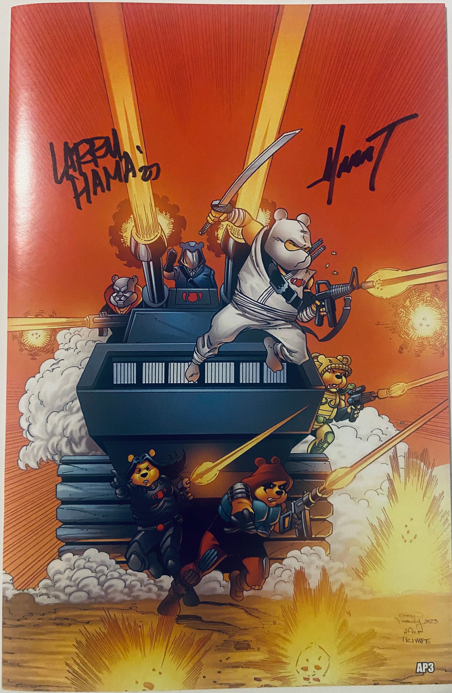 All Out Pooh -G.I. Joe Homage (AP3)- Signed by Larry Hama & Marat Mychaels