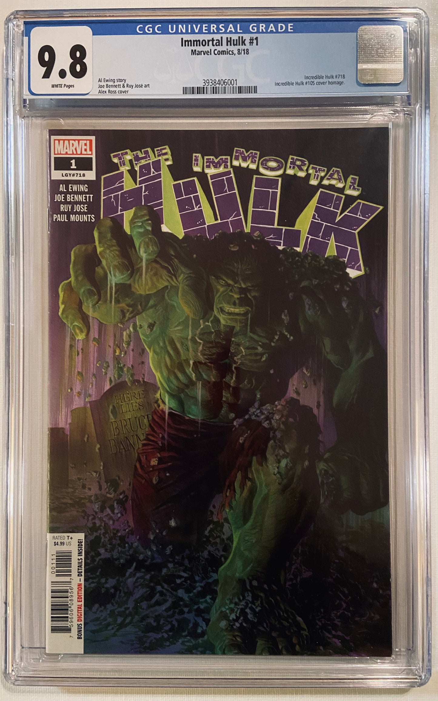 CGC 9.8 IMMORTAL HULK 1