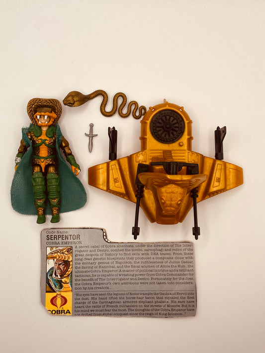 G.I JOE- SERPENTOR complete with File Card & Chariot
