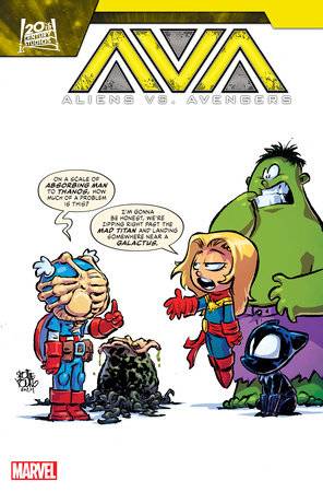 ALIENS VS AVENGERS #1 SKOTTIE YOUNG VAR