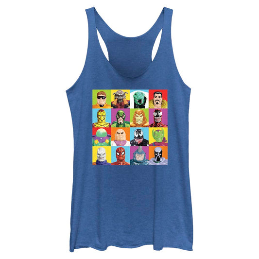 Junior's Marvel Spider-Man Beyond Amazing SPIDEY FIGURE SQUARES Tank Top